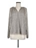 Banana Republic Metallic Silver Long Sleeve Blouse Size M - photo 1