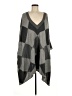 Boston Proper Checkered-gingham Gray Poncho Size M - photo 1