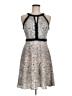 Elle 100% Polyester Animal Print Gray Cocktail Dress Size 6 - photo 1