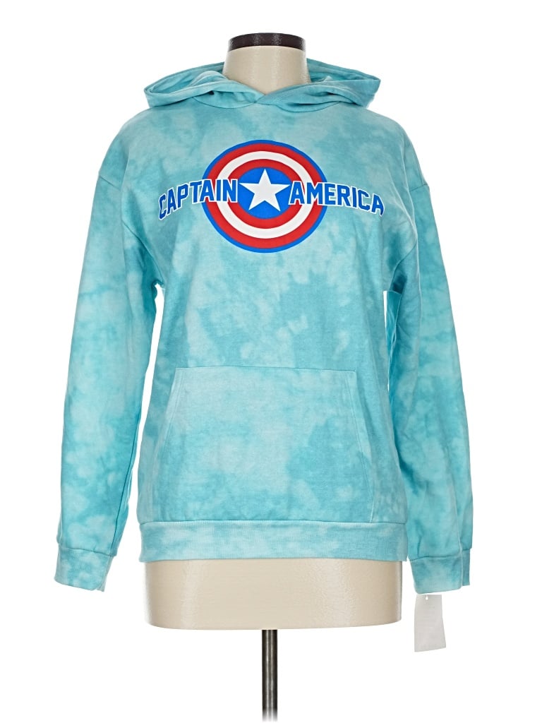 Pre-owned Marvel Pullover Hoodie In Blue