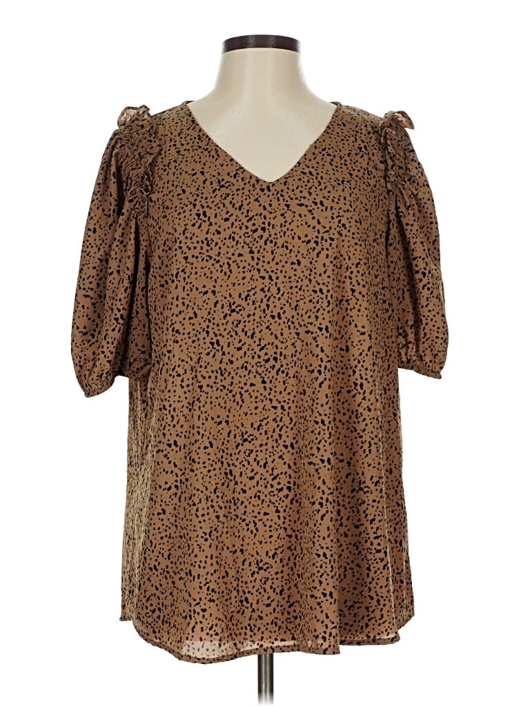 Pre-owned Jodifl 3/4 Sleeve Blouse In Brown