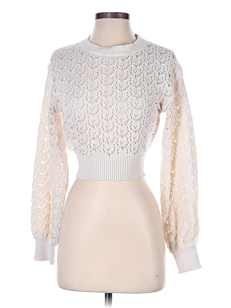 Pre-owned Lush Turtleneck Sweater In White