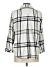 1775 Plaid Silver 3/4 Sleeve Button-Down Shirt Size L - photo 2