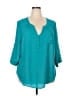 Torrid 100% Polyester Teal 3/4 Sleeve Blouse Size 2X Plus (2) - photo 1