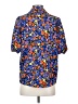 Shein 100% Polyester Floral Blue Short Sleeve Blouse Size 2 - photo 2