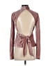 Michael Costello X Revolve Metallic Burgundy Long Sleeve Blouse Size S - photo 2