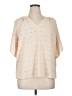 Unbranded 100% Polyester Ivory Tan Short Sleeve Blouse Size XL - photo 1