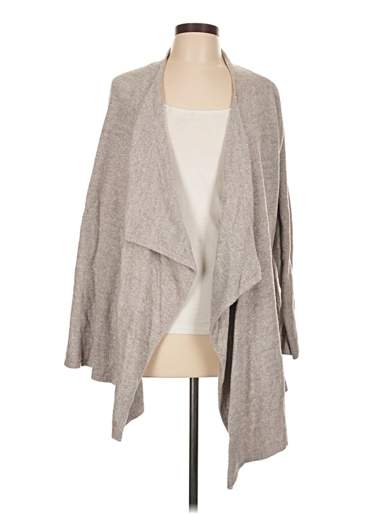 Pre-owned Barefoot Dreams Cardigan Sweater In Gray
