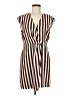 Leith 100% Polyester Stripes Brown Casual Dress Size M - photo 1