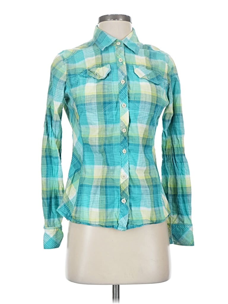 Pre-owned Columbia Long Sleeve Button Down Shirt In Green