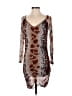 Assorted Brands Animal Print Brown Cocktail Dress Size L - photo 1