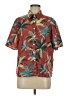 Unbranded 100% Polyester Tropical Red Short Sleeve Blouse Size M - photo 1