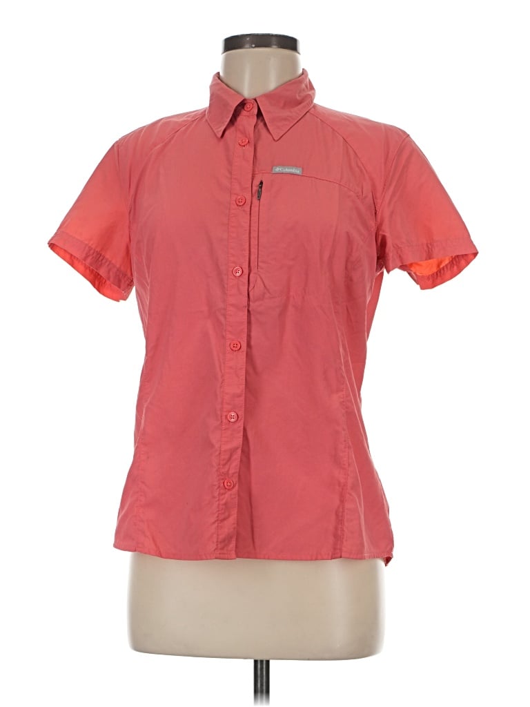 Pre-owned Columbia Short Sleeve Button Down Shirt In Orange