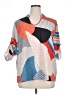 Shein Curve 100% Polyester Color Block Orange 3/4 Sleeve Blouse Size 16 Plus (2) - photo 1