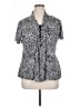 Elementz Animal Print Silver Short Sleeve Blouse Size XL - photo 1
