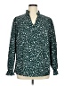 Shein Curve 100% Polyester Print Teal Long Sleeve Blouse Size 14 Plus (1) - photo 1