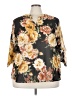 Cleo 100% Polyester Floral Gray 3/4 Sleeve Blouse Size 3X - photo 1