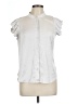 RACHEL Rachel Roy 100% Polyester Metallic White Short Sleeve Blouse Size L - photo 1