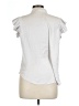 RACHEL Rachel Roy 100% Polyester Metallic White Short Sleeve Blouse Size L - photo 2