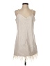 Aqua 100% Polyurethane Tan Casual Dress Size S - photo 1