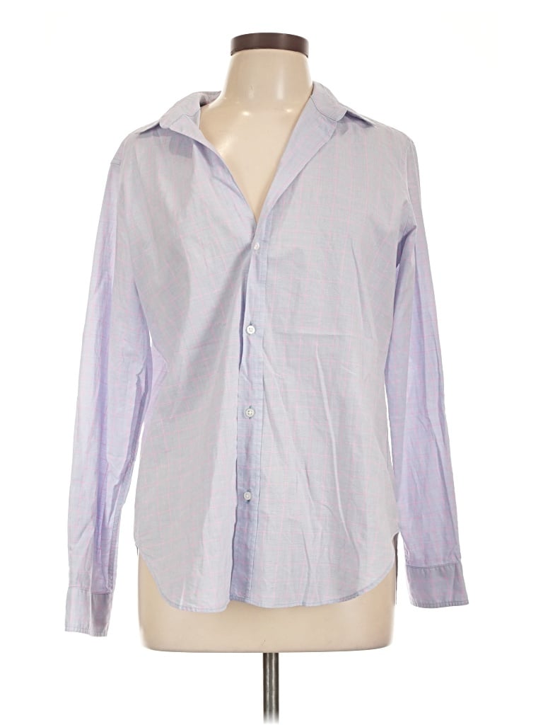 Pre-owned Frank & Eileen Long Sleeve Button Down Shirt In Purple