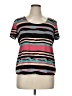 Elementz Stripes Teal Short Sleeve Top Size XL - photo 1