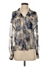 Free People 100% Polyester Silver Blue Long Sleeve Blouse Size S - photo 1