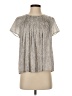 Left Coast by Dolan 100% Polyester Metallic Silver Short Sleeve Blouse Size XS - photo 1
