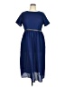 ASOS 100% Polyester Solid Blue Casual Dress Size 14 - photo 1