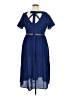 ASOS 100% Polyester Solid Blue Casual Dress Size 14 - photo 2