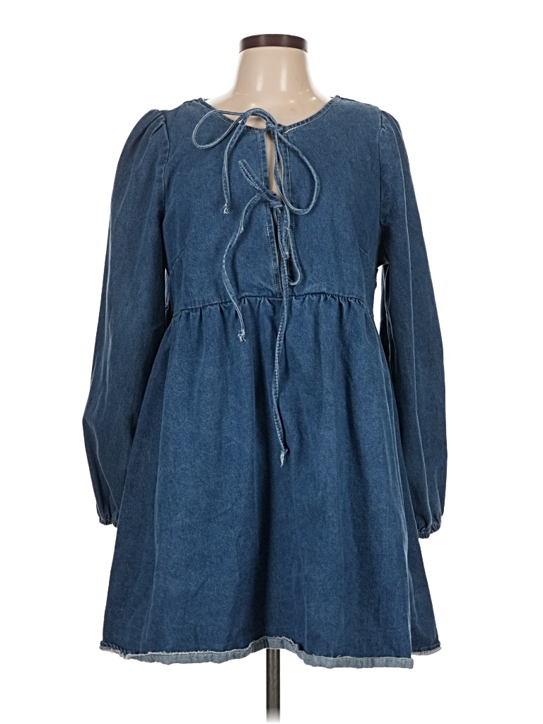 Pre-owned Shein Casual Dress In Blue