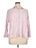 Old Navy Stripes Pink 3/4 Sleeve Button-Down Shirt Size XL - photo 1