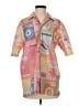 Zara Tropical Pink Short Sleeve Button-Down Shirt Size S - photo 1