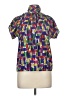 Greg Adams 100% Polyester Print Purple Short Sleeve Blouse Size 8 - photo 1