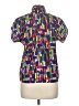 Greg Adams 100% Polyester Print Purple Short Sleeve Blouse Size 8 - photo 2