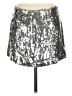 Shiny By Nature 100% Polyester Metallic Silver Casual Skirt Size M - photo 2