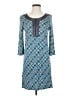 Ann Taylor LOFT Paisley Blue Casual Dress Size 4 - photo 1
