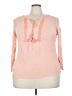 Valerie Stevens 100% Rayon Pink Long Sleeve Blouse Size 3X - photo 1