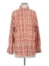 C+D+M Collection 100% Polyester Plaid Orange Long Sleeve Blouse Size S - photo 1