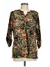 Rebecca Malone Animal Print Black Long Sleeve Blouse Size L - photo 1