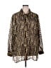 Notations 100% Polyester Animal Print Gold Long Sleeve Blouse Size 3X - photo 1