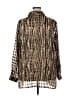 Notations 100% Polyester Animal Print Gold Long Sleeve Blouse Size 3X - photo 2
