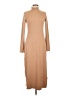 Charles Henry Solid Tan Casual Dress Size L - photo 1