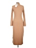 Charles Henry Solid Tan Casual Dress Size L - photo 2