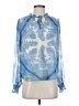 Cupcakes & Cashmere 100% Polyester Blue Long Sleeve Blouse Size S - photo 1