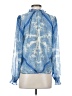 Cupcakes & Cashmere 100% Polyester Blue Long Sleeve Blouse Size S - photo 2