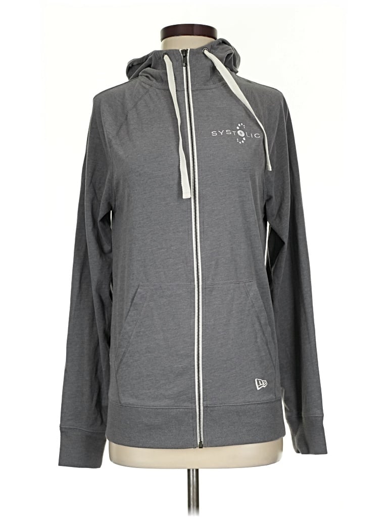 Pre-owned New Era Zip Up Hoodie In Gray