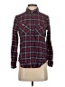 Forever 21 Plaid Burgundy Long Sleeve Button-Down Shirt Size S - photo 1