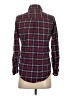 Forever 21 Plaid Burgundy Long Sleeve Button-Down Shirt Size S - photo 2