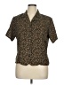 Anna 100% Polyester Animal Print Brown Short Sleeve Blouse Size XL - photo 1
